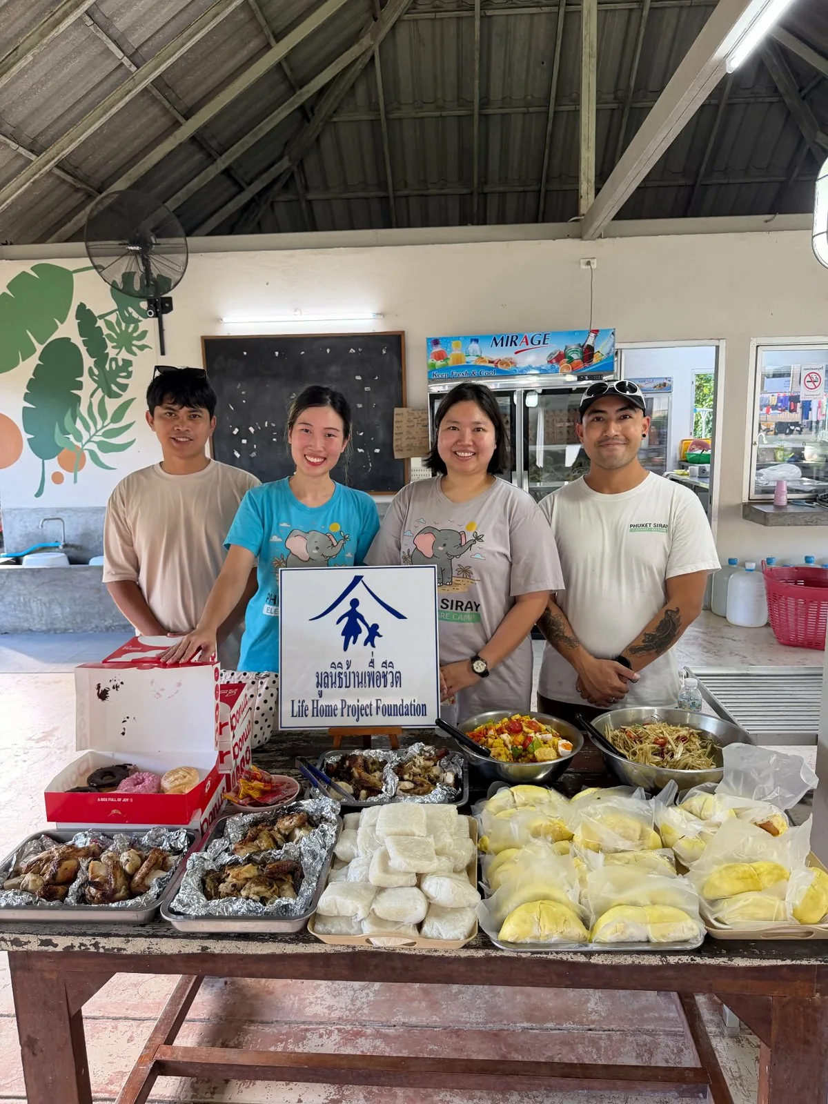 Community support and food donations on Koh Siray